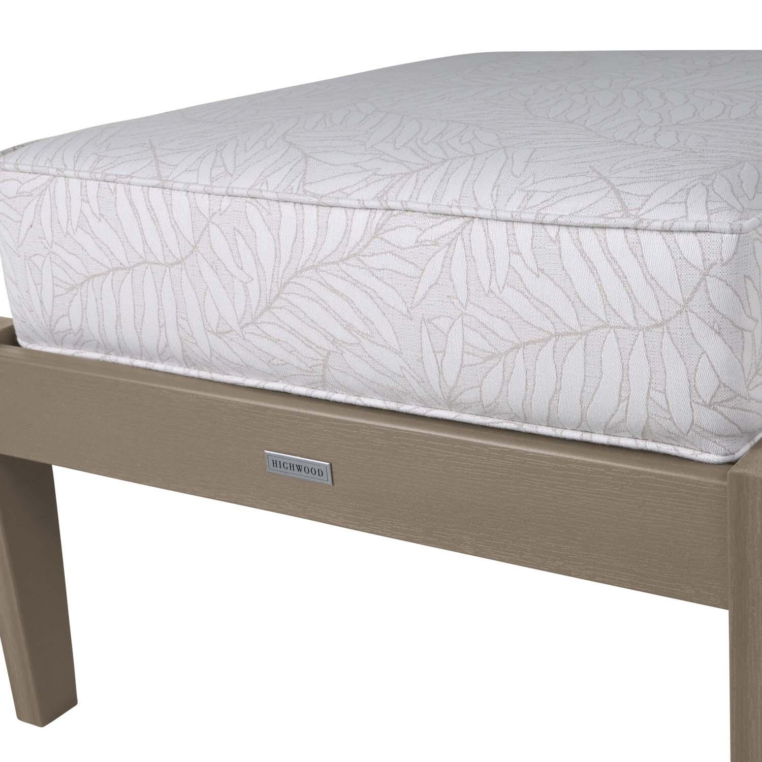 Blushing Bay Recycled Plastic Ottoman in Lively Parchment/Woodland Brown by Lakeview Outdoor Designs - Frame - Detail thumbnail