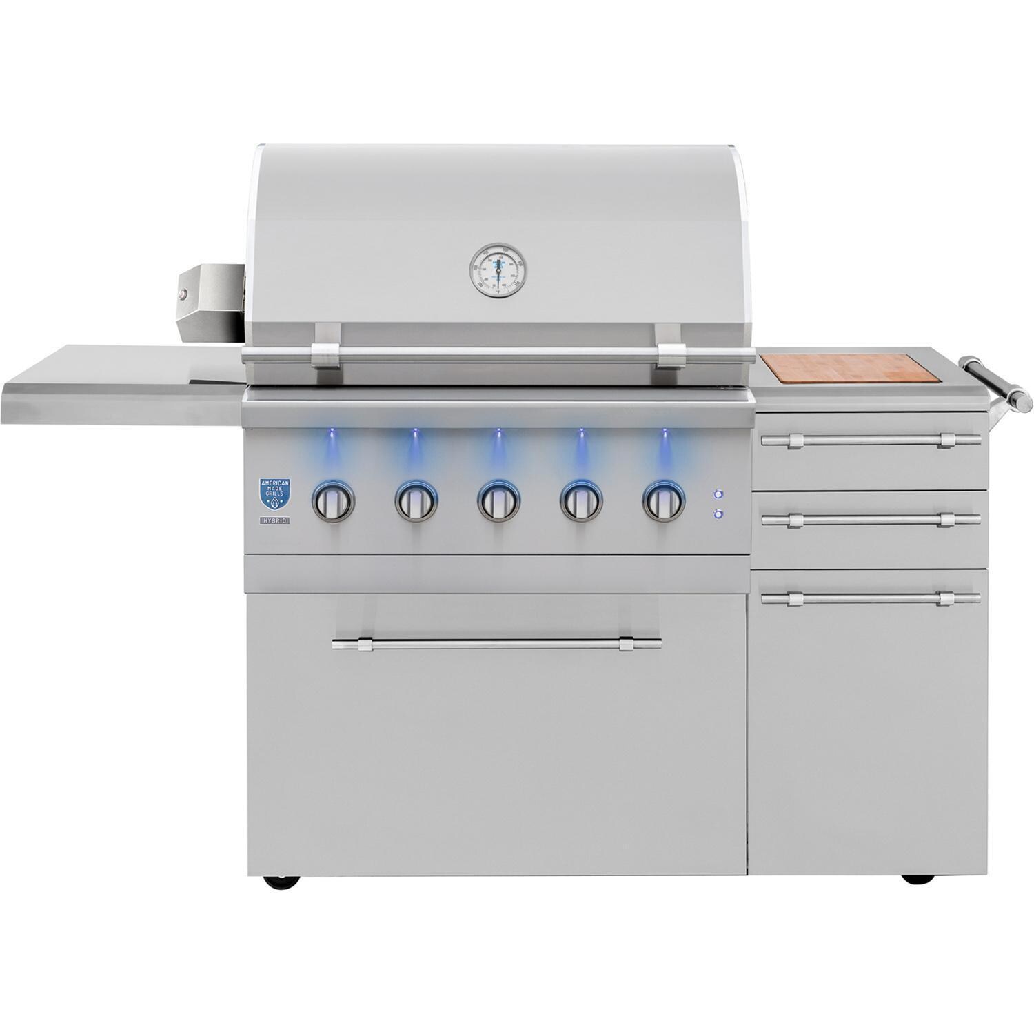 American Made Grills Encore 36-Inch Freestanding Hybrid Grill ENCFS36-NG - Natural Gas - Lid Closed - White Background thumbnail