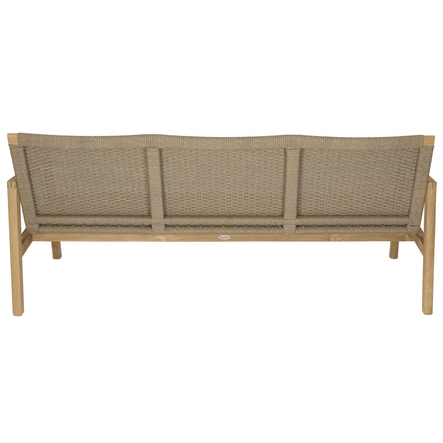 Admiral Rope Sofa in Brown Sand by Royal Teak Collection - Rear View - White Background thumbnail