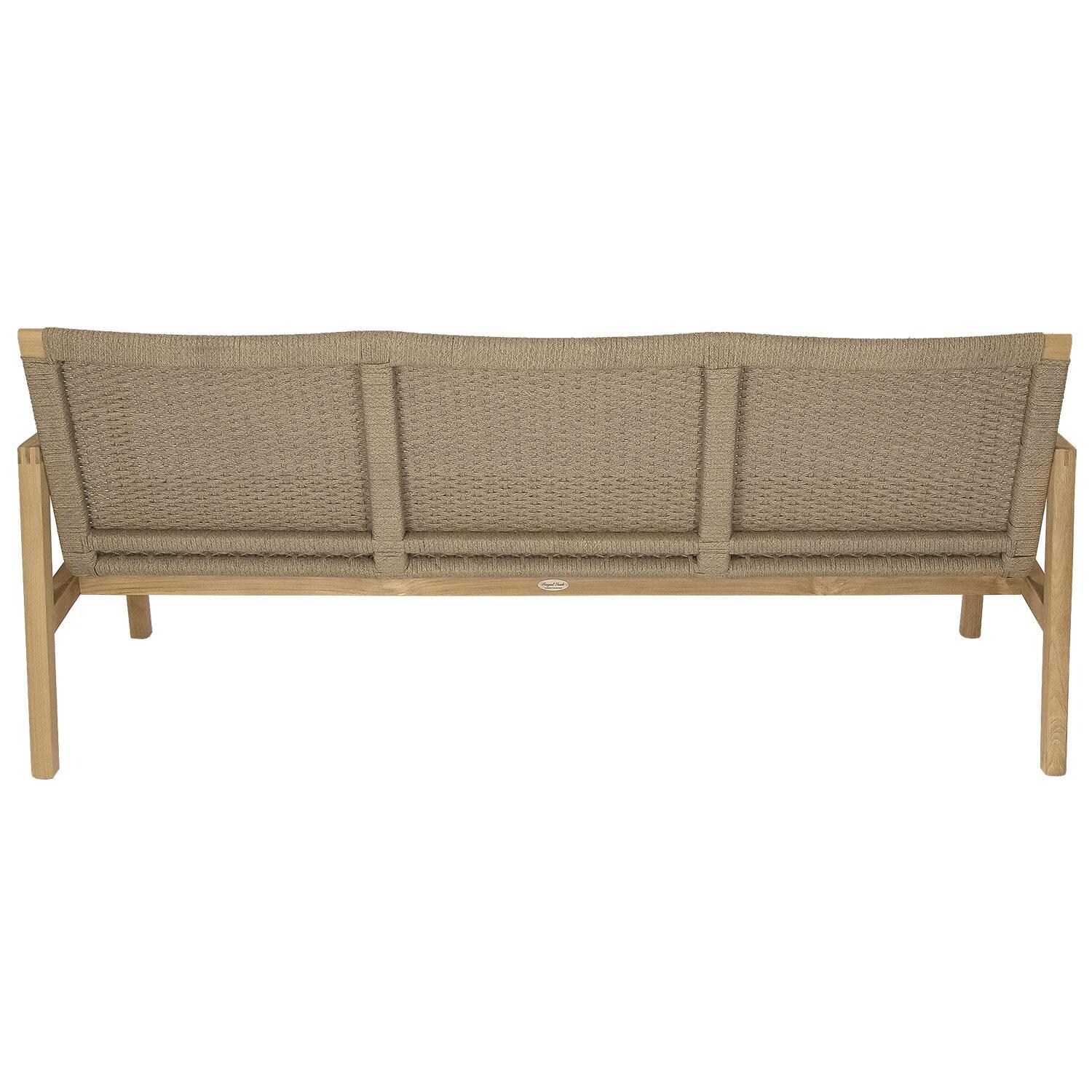 Admiral Rope Sofa in Brown Sand by Royal Teak Collection - Rear View - White Background thumbnail