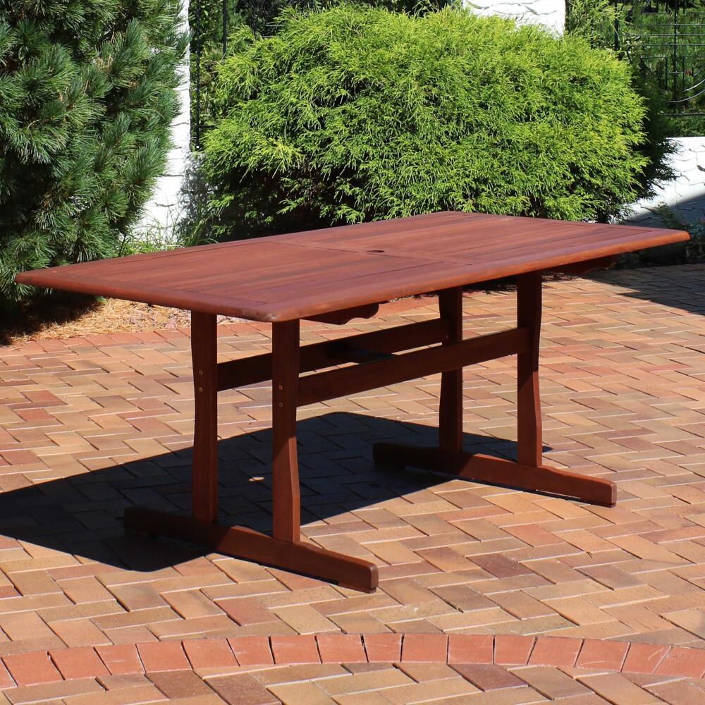Ultimate Patio 6-Foot Meranti Wood Outdoor Dining Table - Teak Oil Finish
