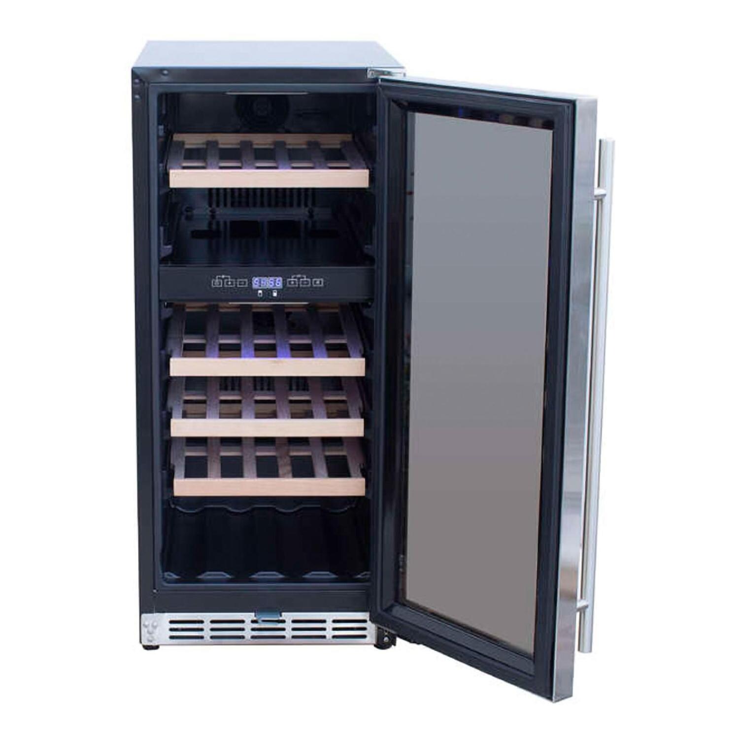 Summerset RFR-15WD 15 Inch Outdoor Rated Dual Zone Wine Cooler - Display - White Background thumbnail