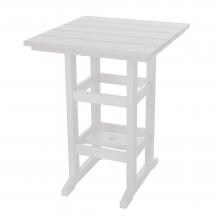 Pawleys Island Poly Lumber Counter Height Square Patio Bar Table - White