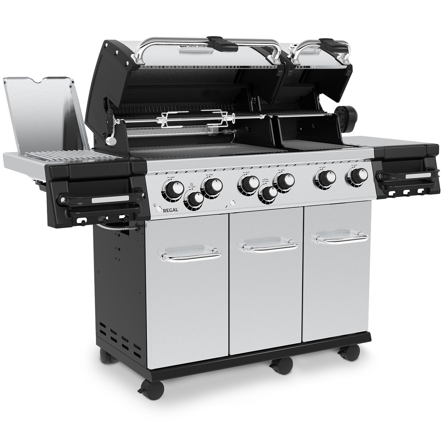 Broil King 957944 Regal S 690 PRO IR 38-Inch Propane Grill - Angled Right Open - White Background thumbnail