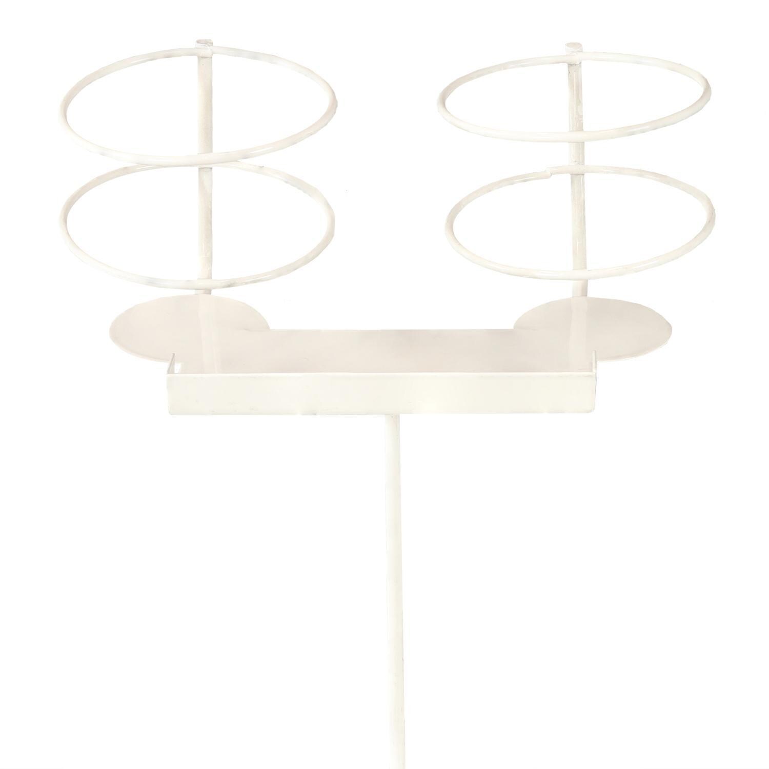 Ultimate Patio Dual Outdoor Beverage Drink Holder Stakes - Top of White Holder thumbnail