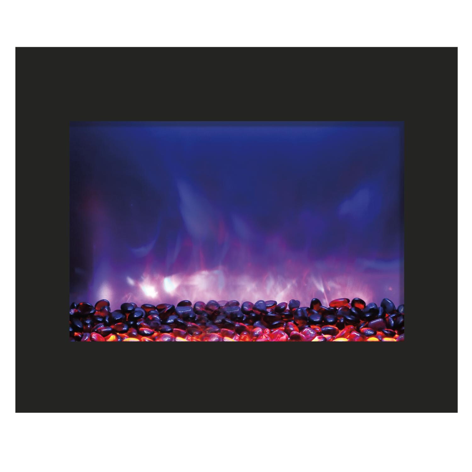 Amantii Zero Clearance Built-In Electric Fireplace - Blue with Sable Fire Glass thumbnail