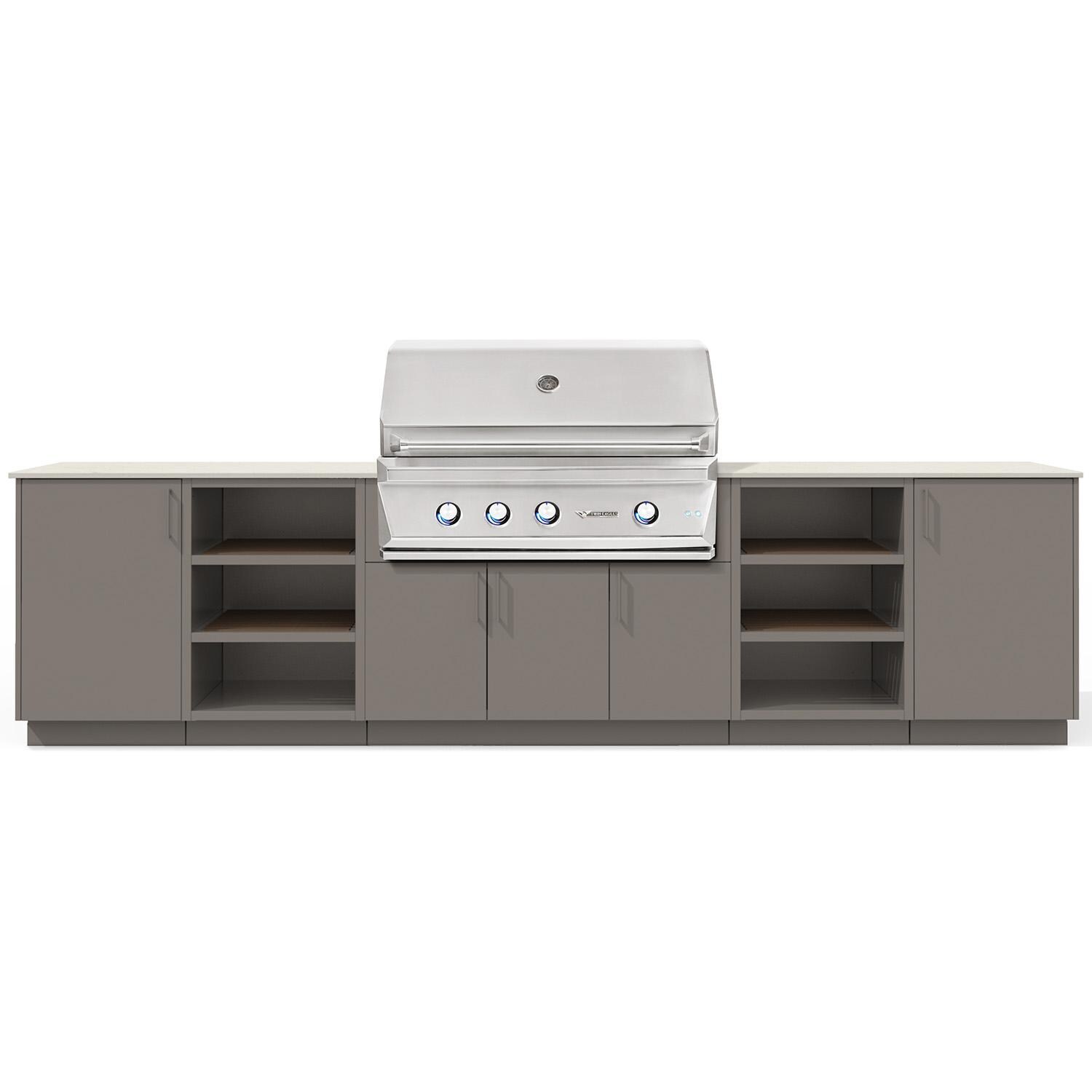 Urban Bonfire Savannah 42 Outdoor Kitchen w/ Twin Eagles Natural Gas Grill, Danae Dekton Countertop & Clay Finish - B-Savannah-42-TwinEagles-Danae-Clay