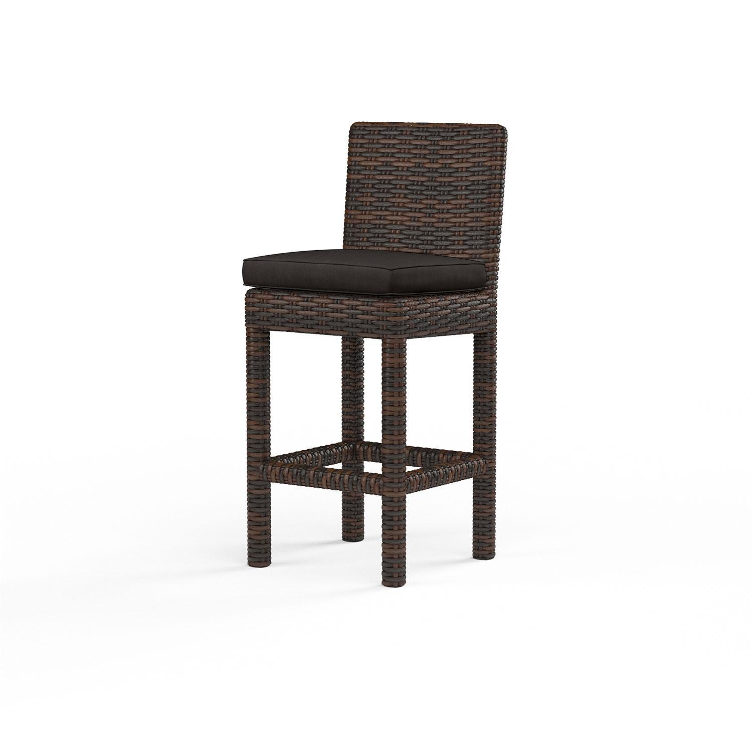 Montecito Wicker Patio Counter Stool in Spectrum Carbon w/ Self Welt By Sunset West