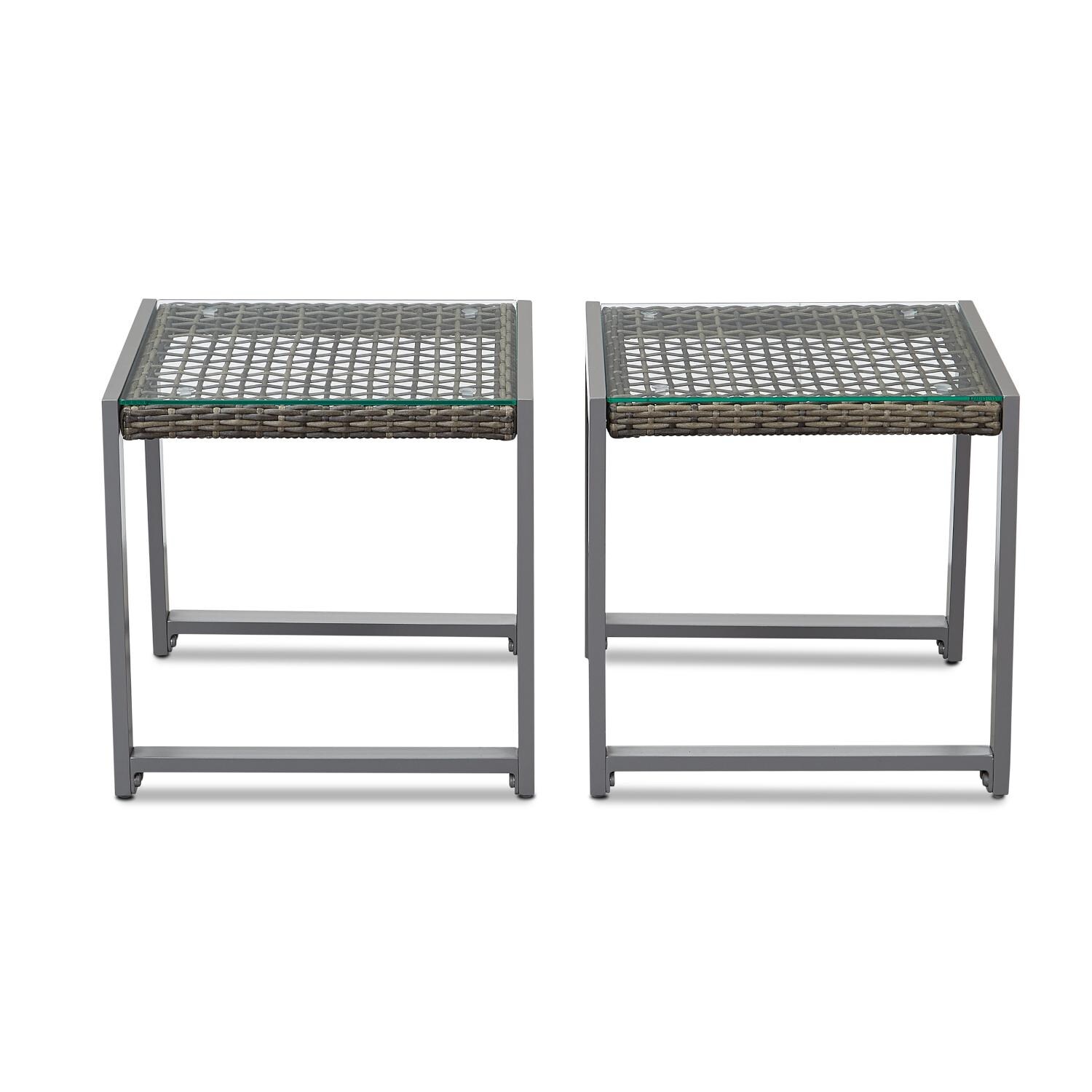 Lakeview Covewood Gray 2 Piece Aluminum End Table Set - Full Set thumbnail