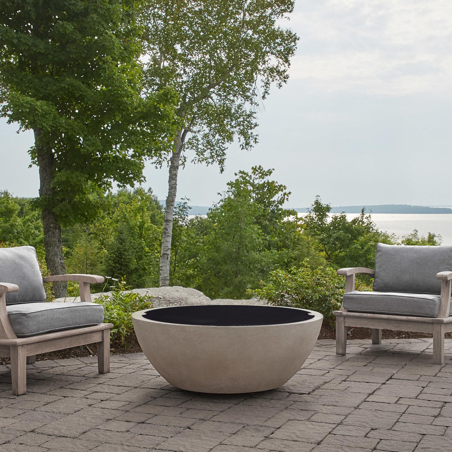 BBQGuys Signature 38Inch Round Aluminum Fire Bowl Lid Fits 42Inch