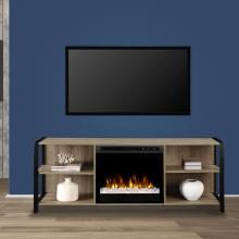 Dimplex - GDS23G8-1905TU - Asher 65-Inch Media Console Electric Fireplace - Glass Ember Bed - Tudor Oak