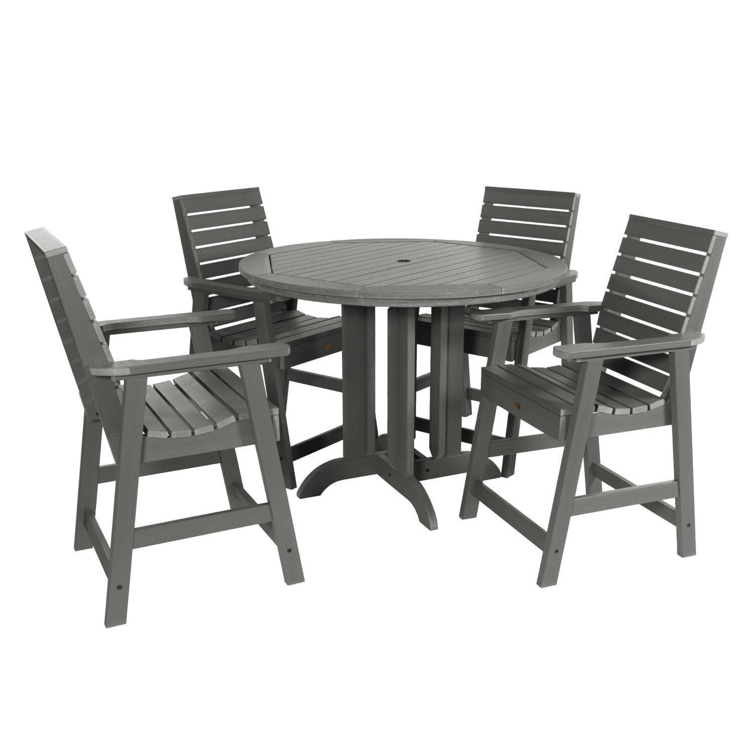 Lakeview Elm Pointe 5 Piece Round Counter Height Dining Set - Coastal Teak - Dining Set - White Background thumbnail