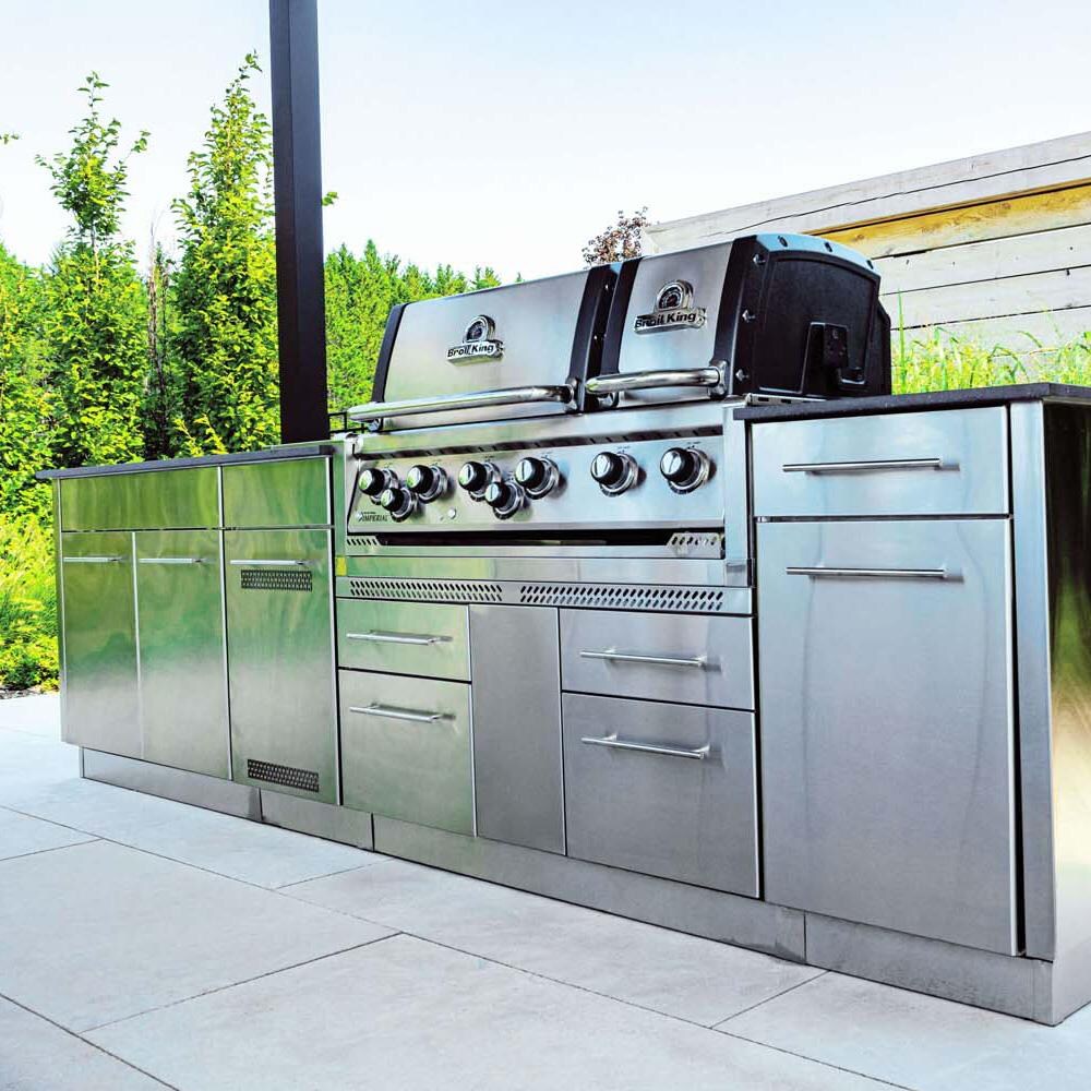 Broil King 897847 Imperial S 690i 6-Burner Natural Gas Grill Center With Rotisserie & Side Burner - Stainless Steel - Cover Vent thumbnail