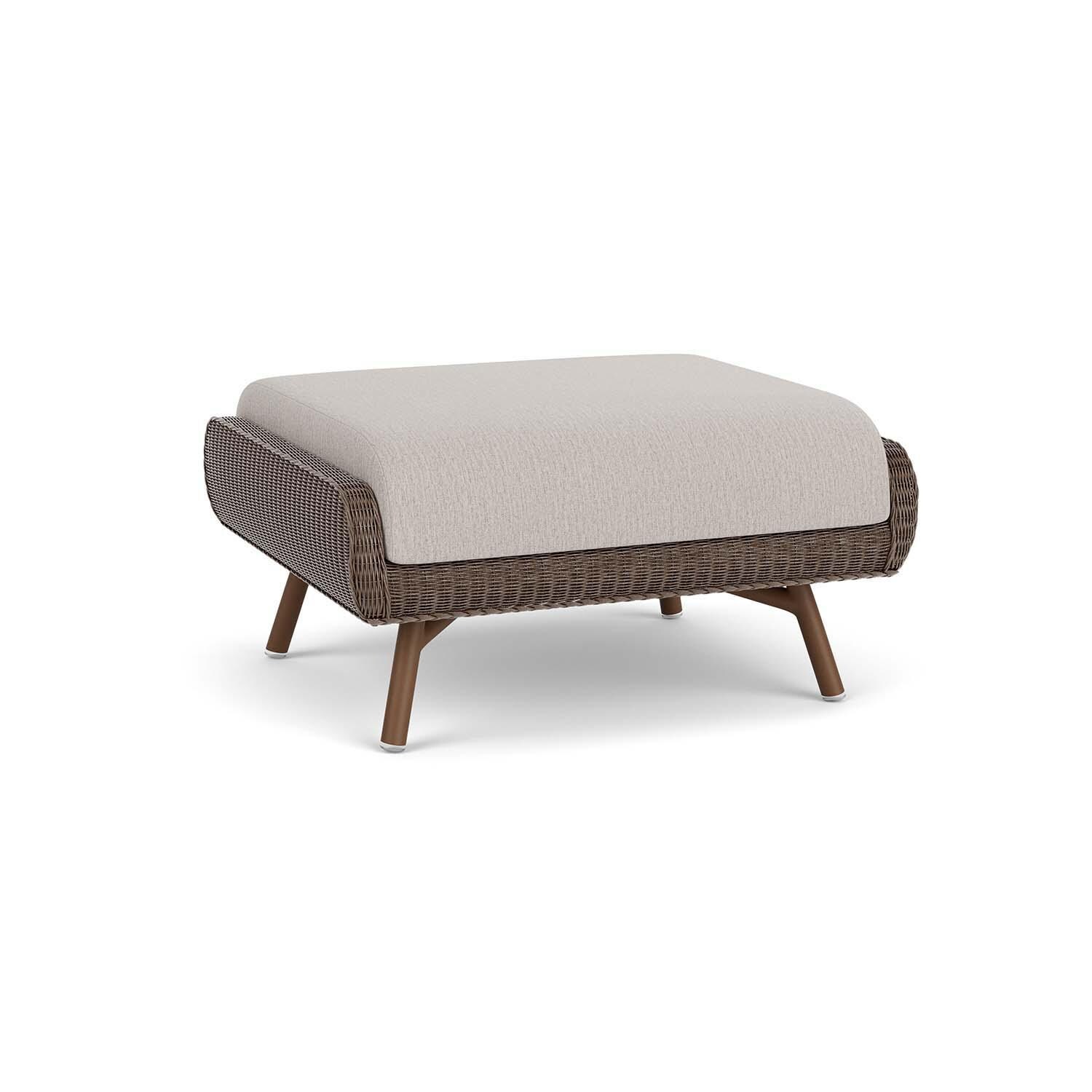 Lloyd Flanders Essence Ottoman W/Remy Cloud Fabric - Bark Finish - Back Left thumbnail