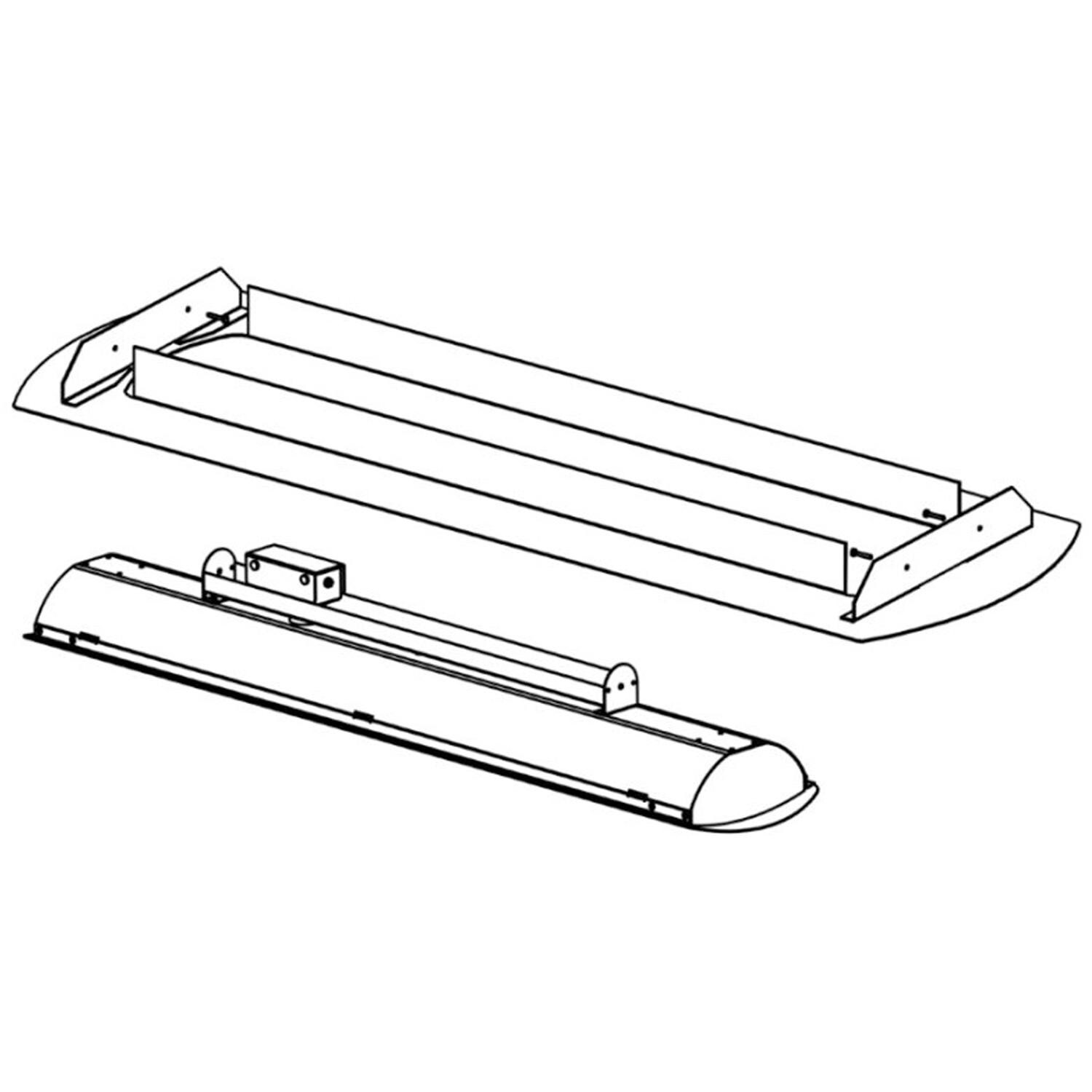 Bromic Ceiling Recess Kit For Tungsten Electric Heaters - Line Drawing