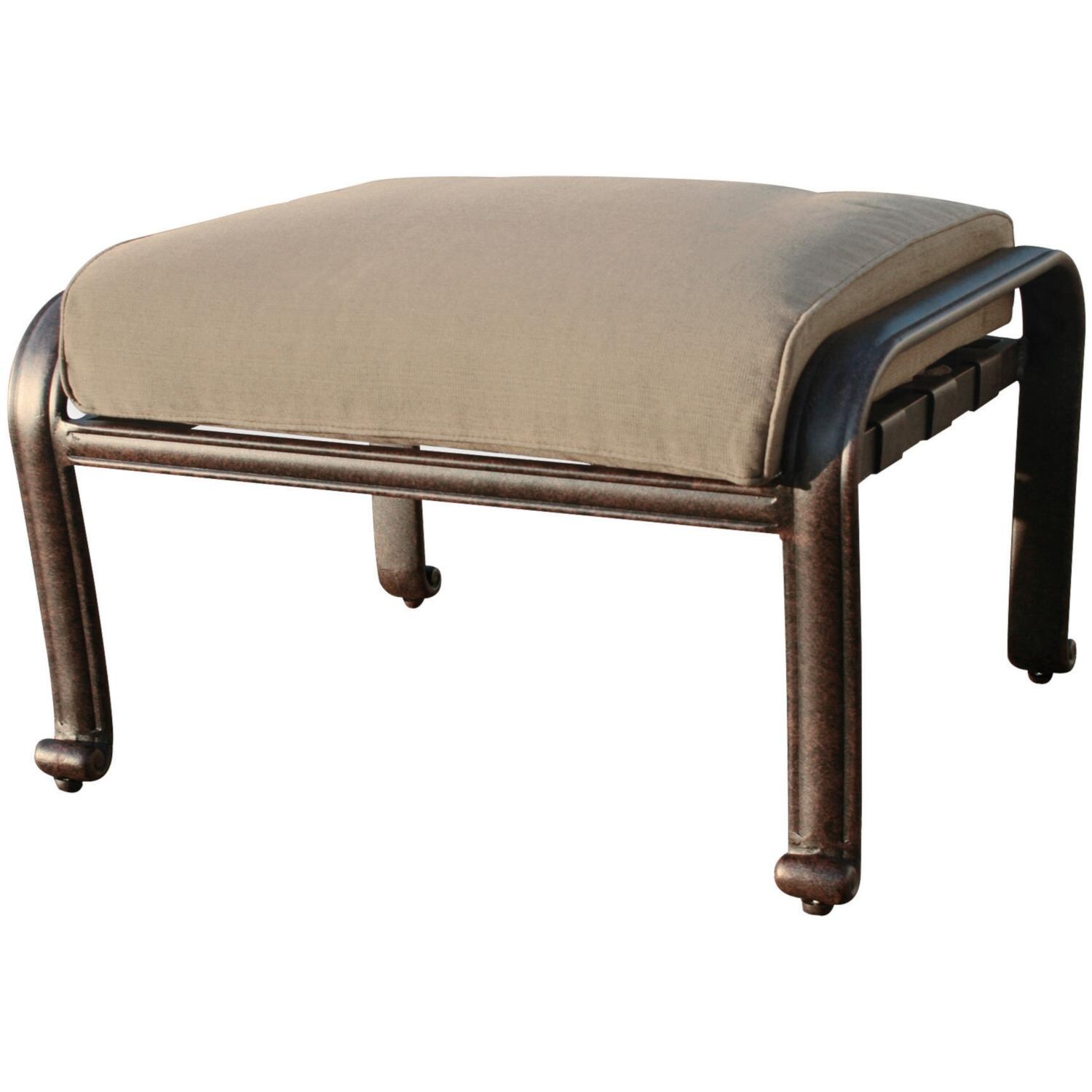 Darlee DL506-6PC-30ABP Ten Star 6 Piece Cast Aluminum Patio Conversation Set W/ Sesame Cushions - Ottoman thumbnail