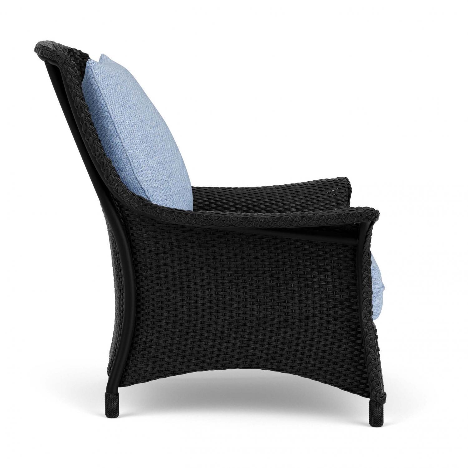 Lloyd Flanders Mandalay Lounge Chair in Ebony Finish with Demo Skyway fabric - Side thumbnail