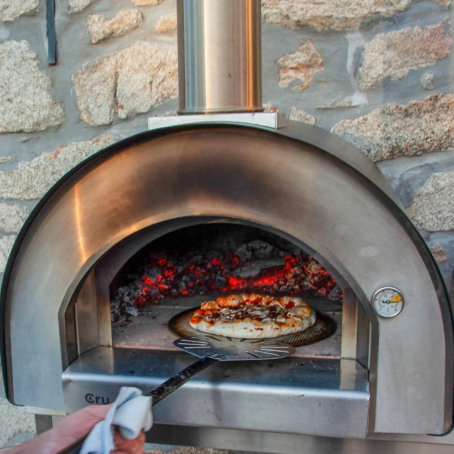 Cru CRUO60G1 Pro 60 Outdoor Wood-Fired Pizza Oven - Turning Pizza thumbnail