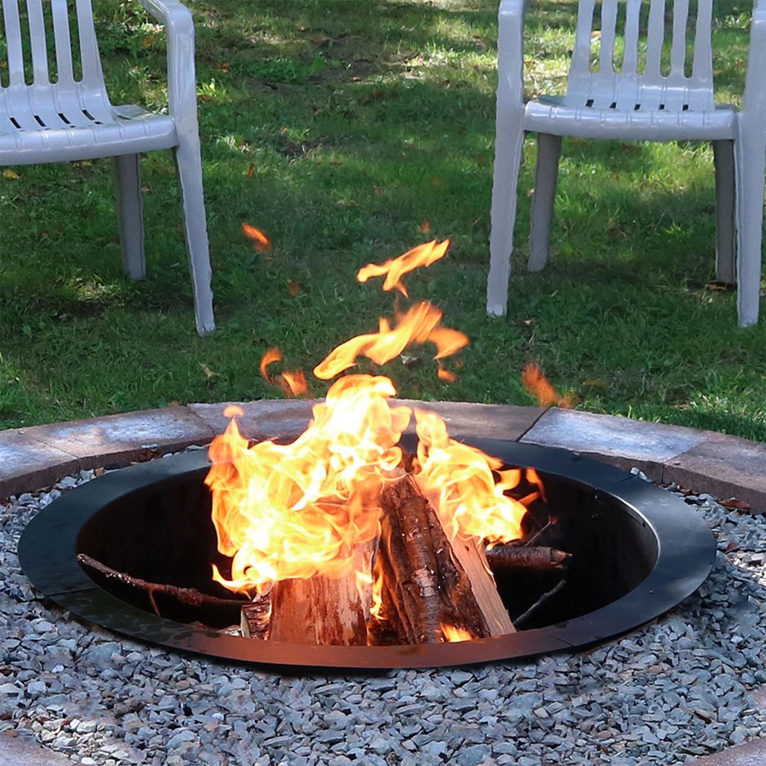 Ultimate Patio NB-FPRHD39 45 Inch Round Steel Wood-Burning Fire Pit Enclosure - Lifestyle thumbnail