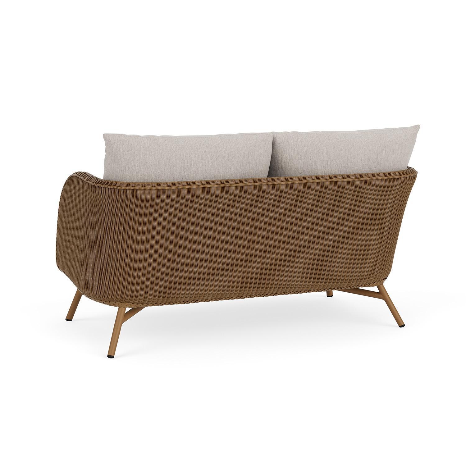 Lloyd Flanders Essence Loveseat W/Remy Cloud Fabric - Hickory Finish - Back Left thumbnail