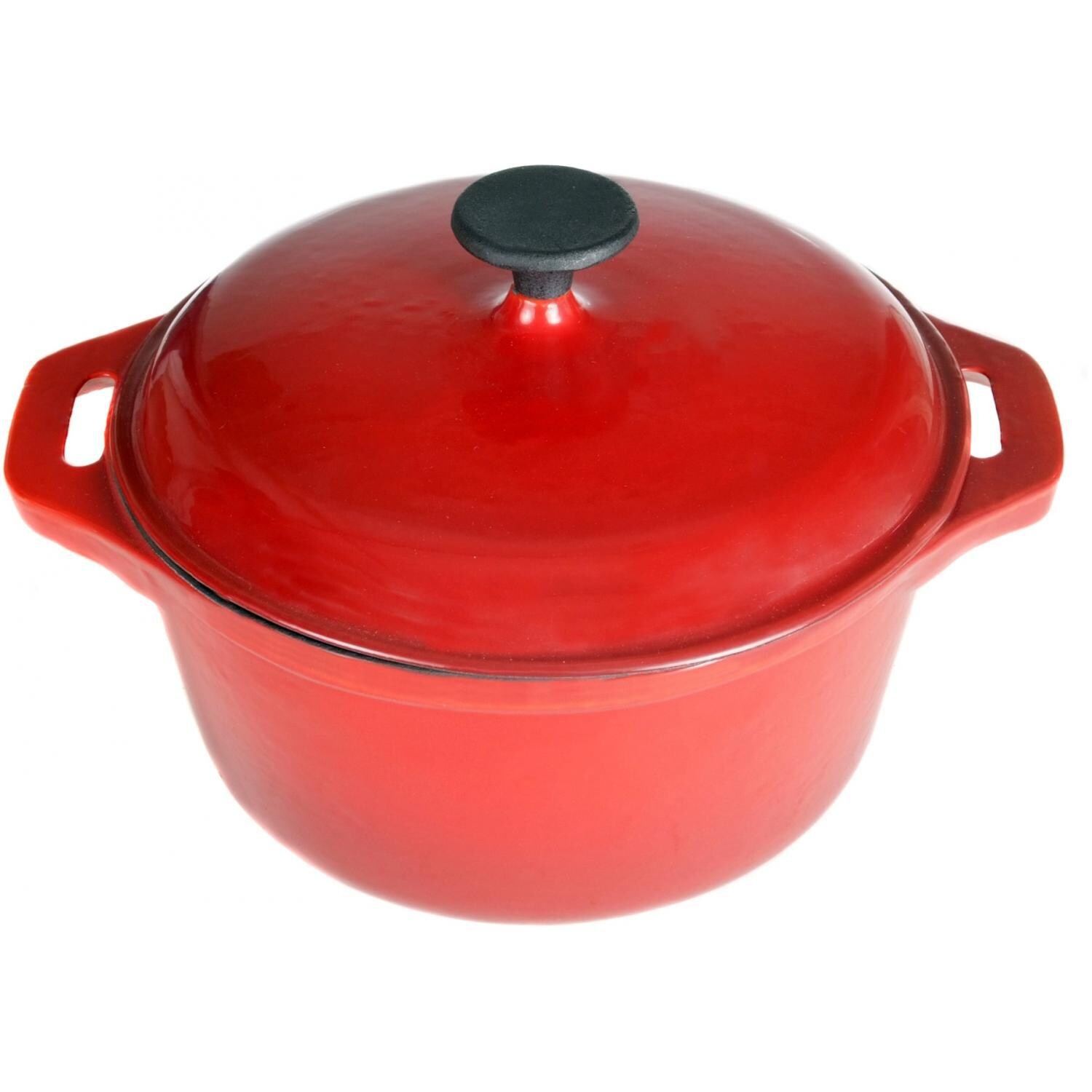 Cajun Cookware 5-Quart Enamel Cast Iron Dutch Oven - Red/Black - GL10487BER thumbnail