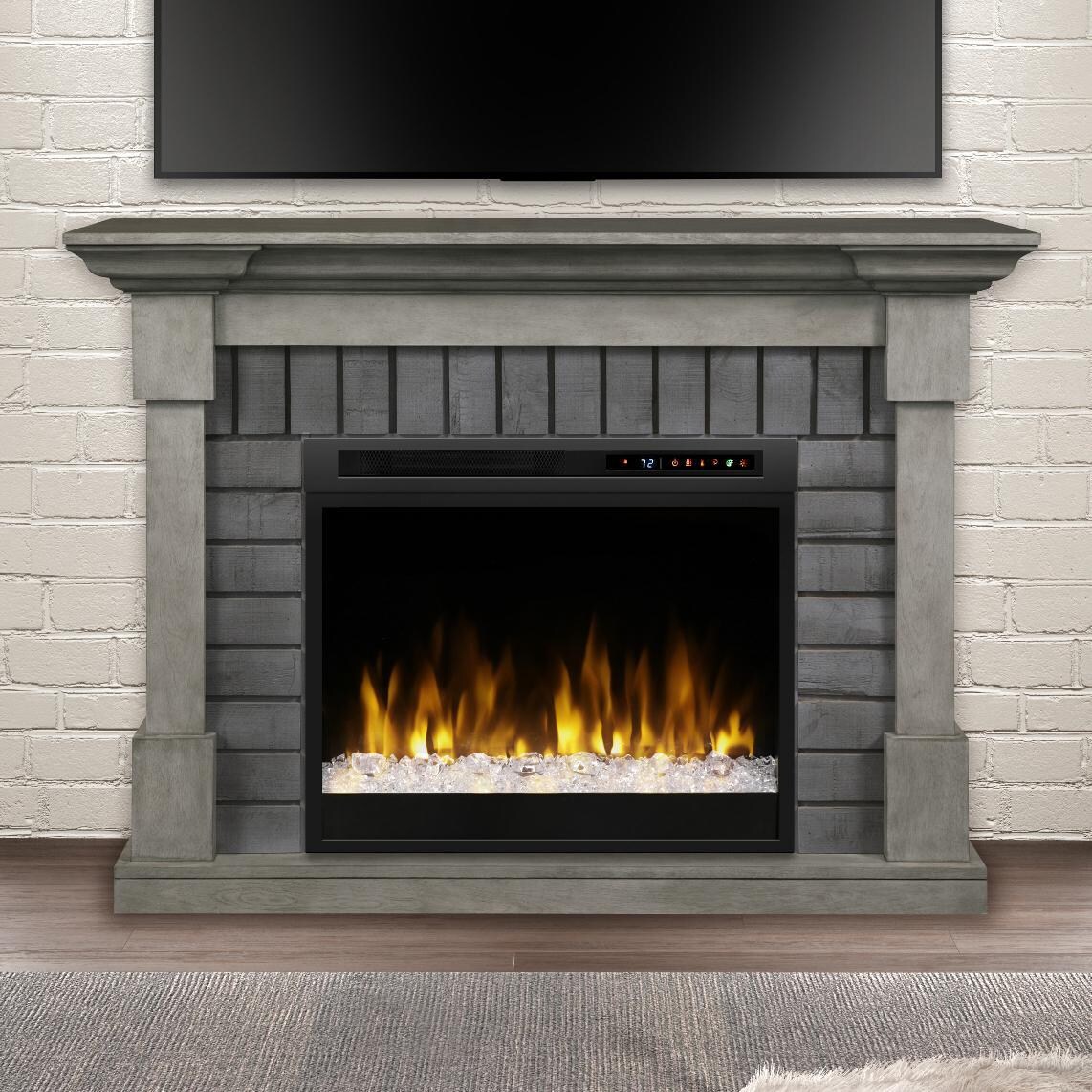 Dimplex - GDS28G8-1924SK - Royce 52-Inch Electric Fireplace Mantel - Glass Ember Bed - Smoke Stack Gray thumbnail