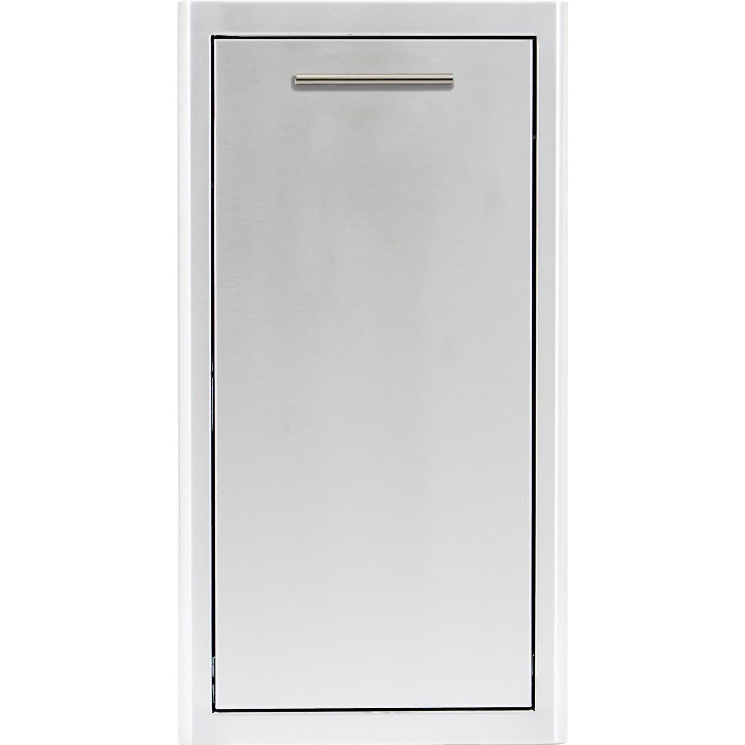 Blaze BLZ-TRNW-DRW-H 13-in Narrow Roll-Out Stainless Steel Trash Bin - White Background thumbnail