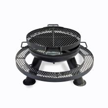 Texas Original Pits Spindletop 30-Inch Round Wood-Burning Fire Pit W/ Removable Grill Grate - FPG-30