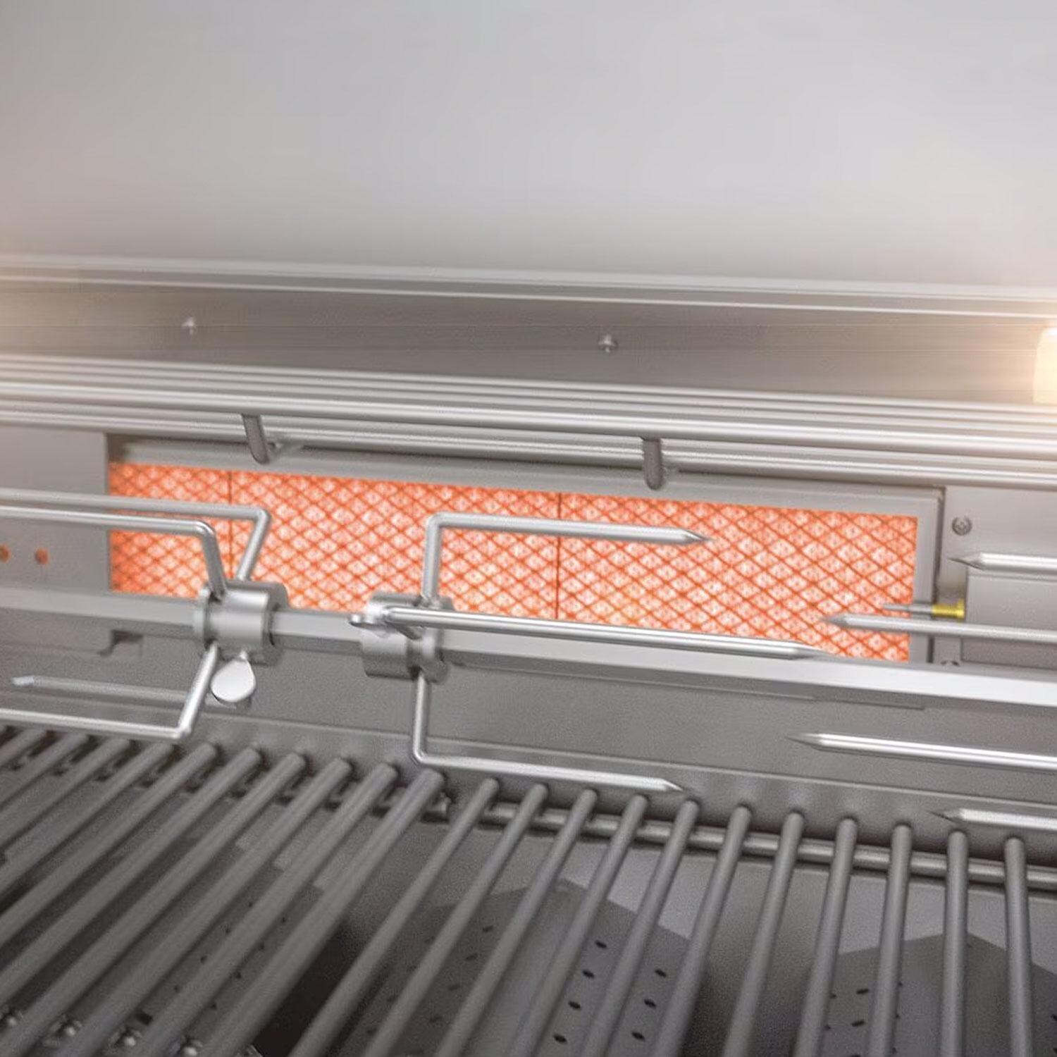 Mont Alpi Black Series 10 Ft Propane Outdoor Kitchen Island w/ Side Burner & Refrigerator - Rear Burner - Detail thumbnail