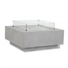 Gravelstone 40-Inch Square Propane Gas Fire Table with Glass Surround by Sunset West