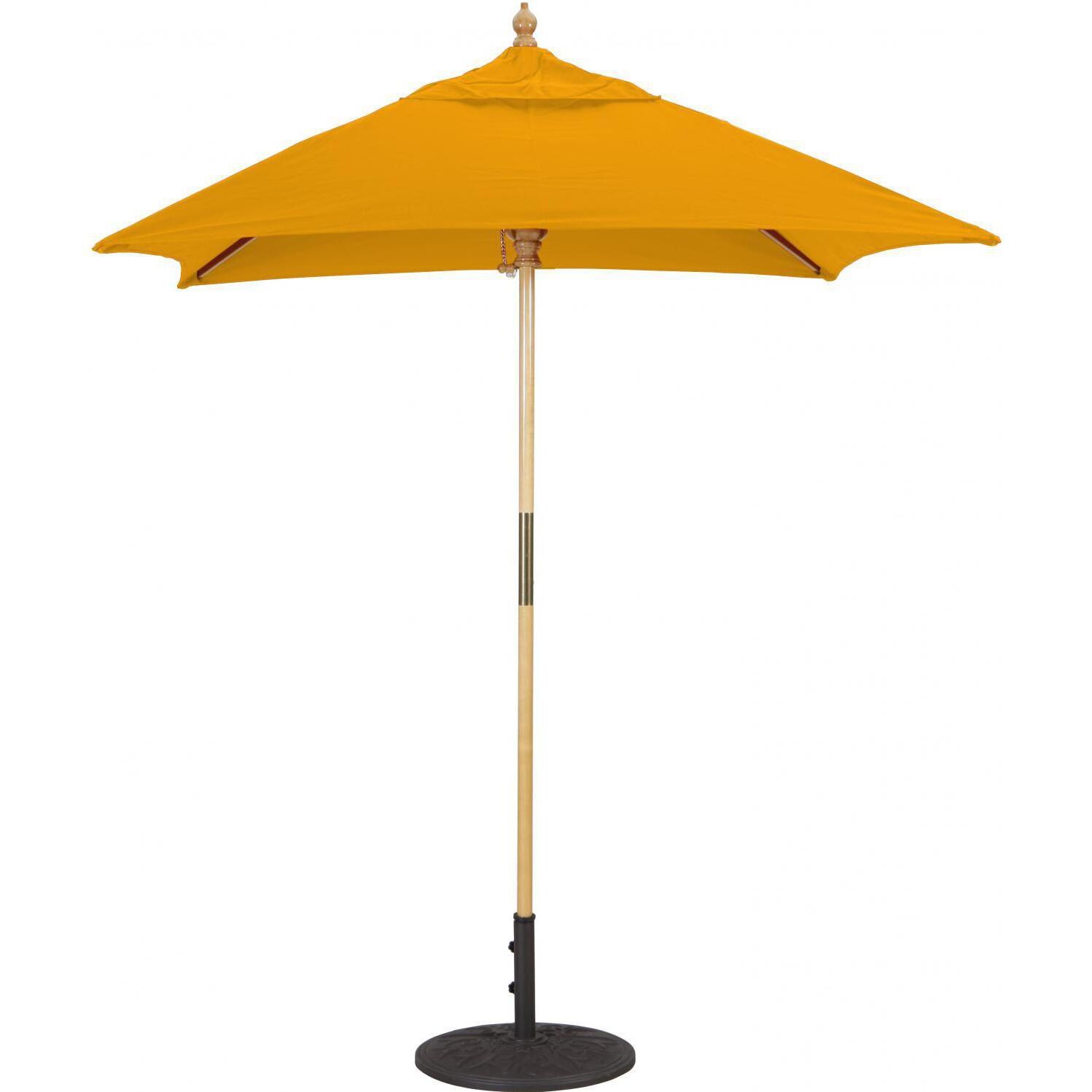Galtech 6 Ft Wood Square Patio Umbrella With Manual Lift Light Galtech 6 Ft Wood Square Patio Umbrella With Manual Lift Shown In Tangerine