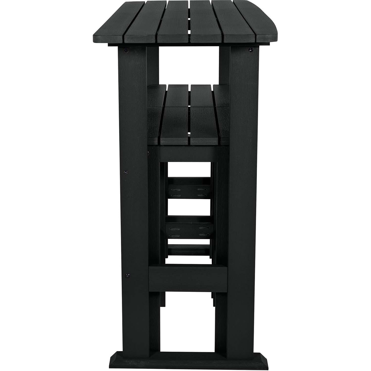 Hart Lane 3 Pc Recycled Plastic Bar Height Dining Set in Black By Lakeview Outdoor Designs - Stools Stored - White Background thumbnail