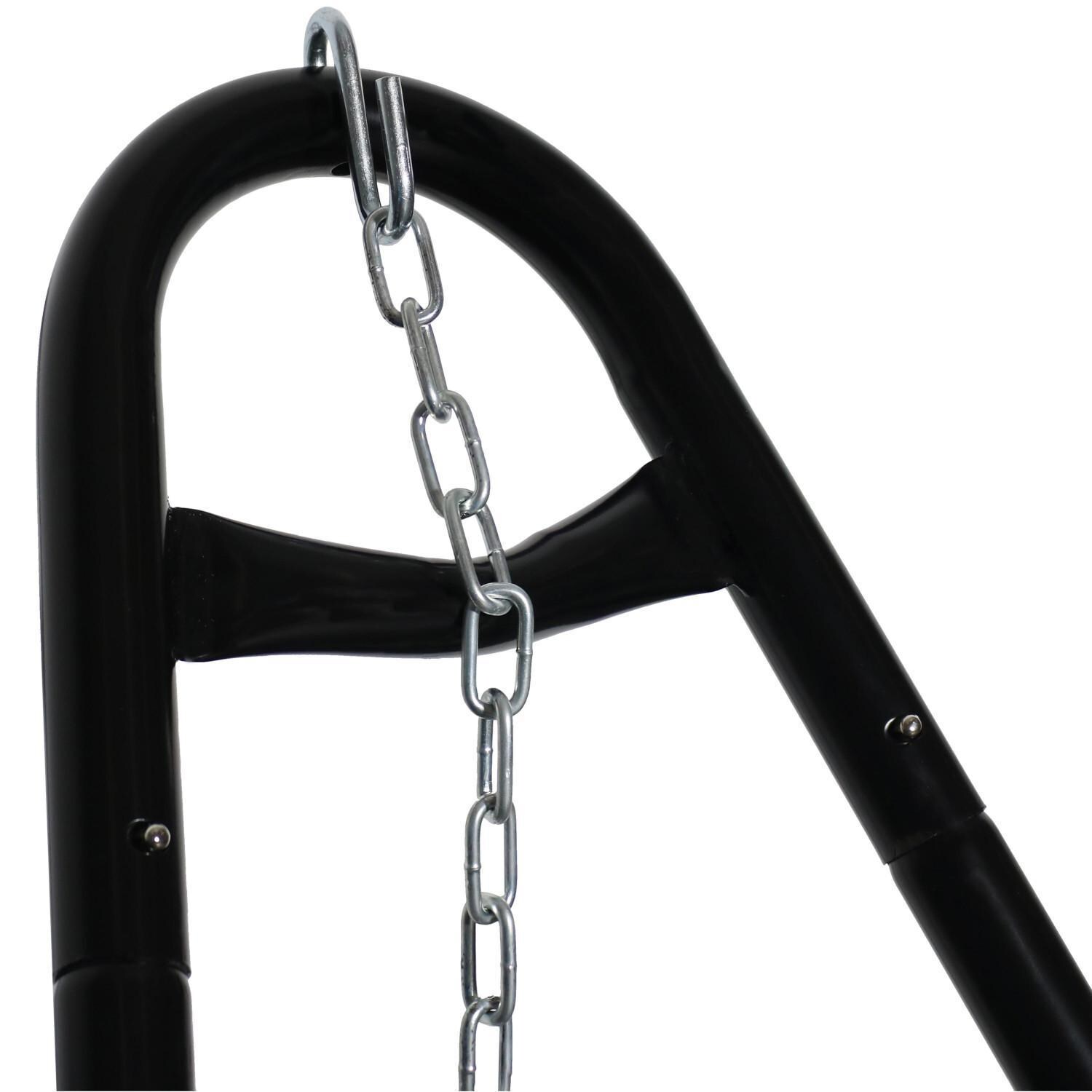 Ultimate Patio Quilted Double Hammock w/ Universal Multi-Use Stand & Pillow - Blue & Green - Stand Detail thumbnail