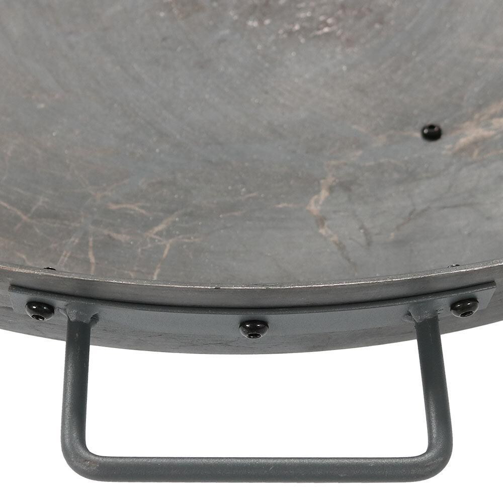 Ultimate Patio 39-Inch Dark Gray Cast Iron Rustic Wood Burning Fire Pit - Bowl Handle thumbnail