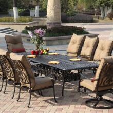 Santa Anita 11 Piece Cast Aluminum Patio Dining Set W/ 92 X 42 Inch Rectangular Extension Table By Darlee image