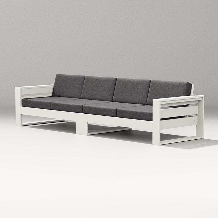 Latitude 4 Person Sofa in Vintage White/Ash Charcoal By PW Designer Series