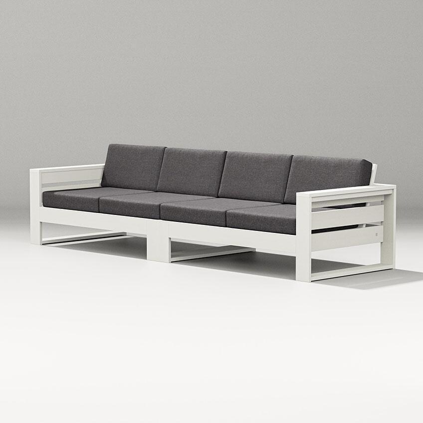 Latitude 4 Person Sofa in Vintage White/Ash Charcoal By PW Designer Series