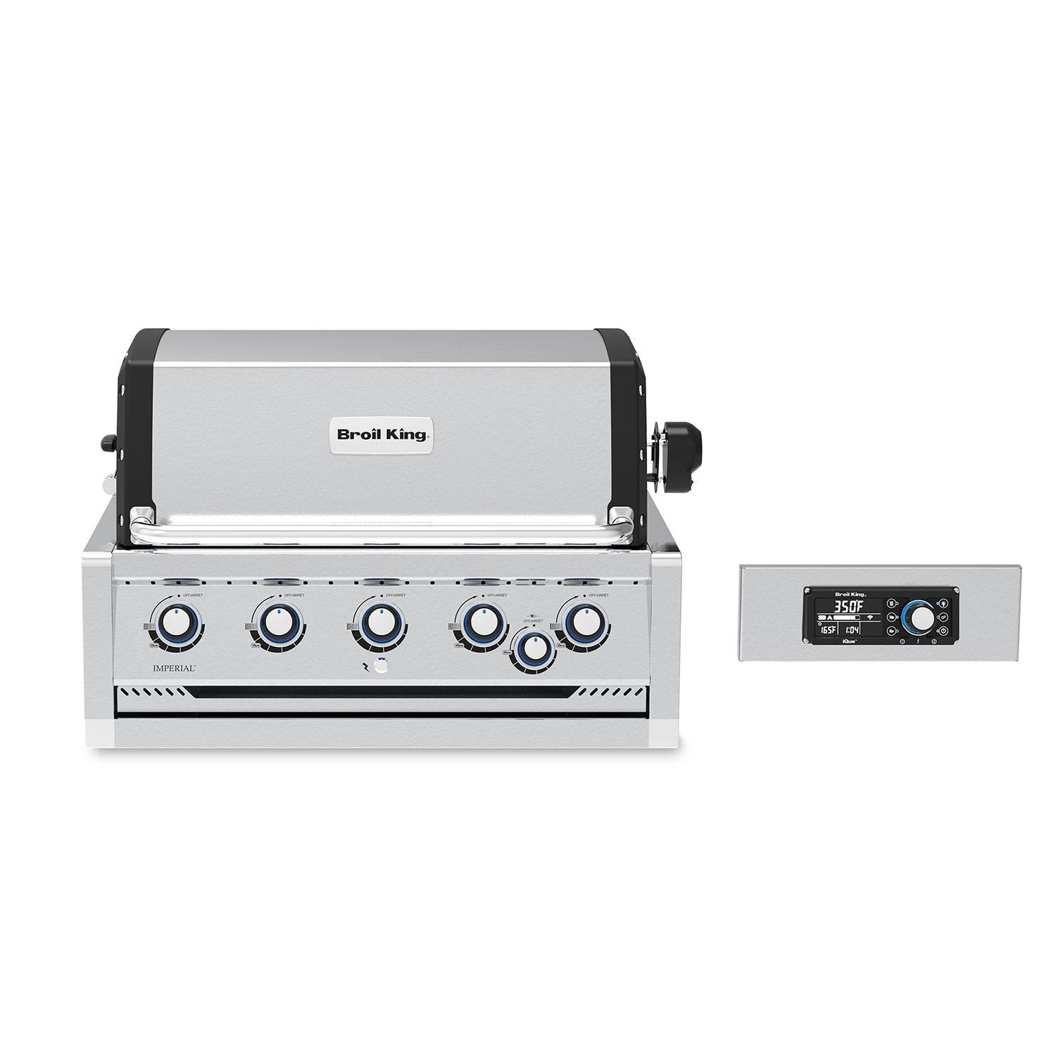 Broil King 698777 Imperial QS 570 5 Burner Built-In Natural Gas Grill w/ Rear Rotisserie Burner - White Background thumbnail