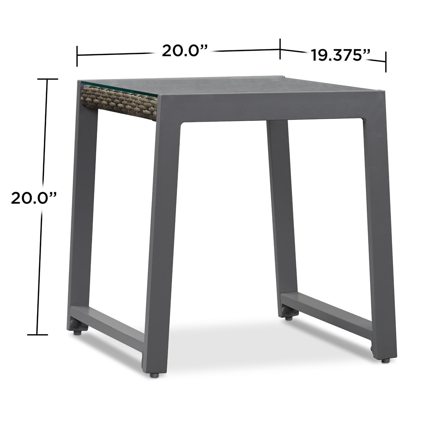 Lakeview Rustic Bay Black 2 Piece Aluminum End Table Set - Different Finish Shown - Dimensional thumbnail