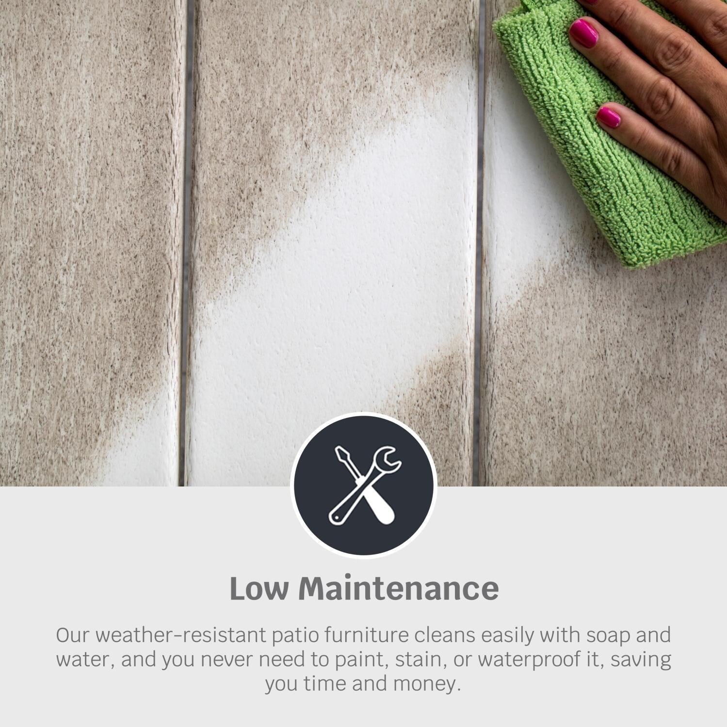 POLYWOOD Vineyard 3-Piece Adirondack Rocking Chair Set in Black - Low Maintenance  - Detail thumbnail