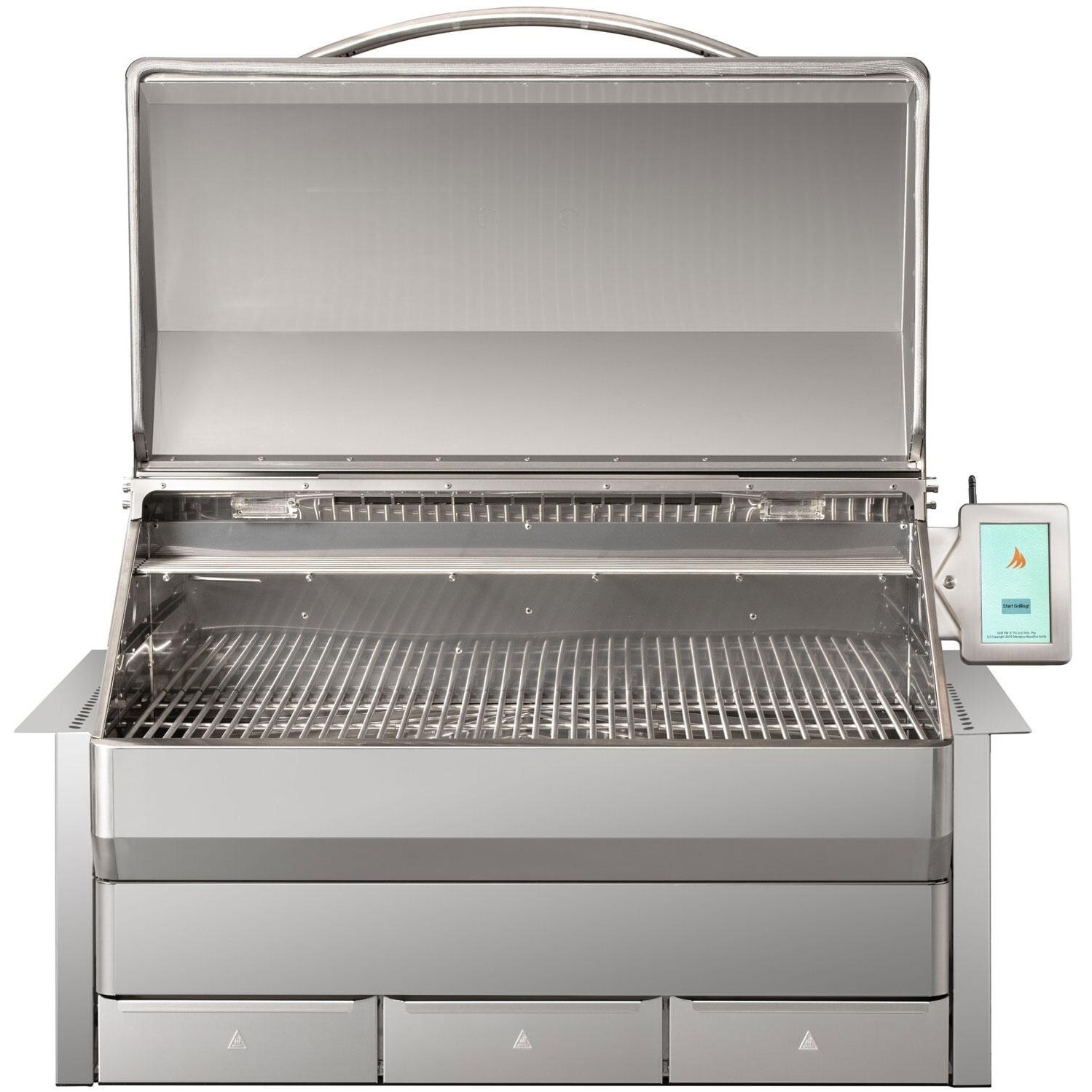 Memphis Grills VGB0002S Elite ITC3 39-Inch Built-In Pellet Grill - Front View With Hood Open thumbnail