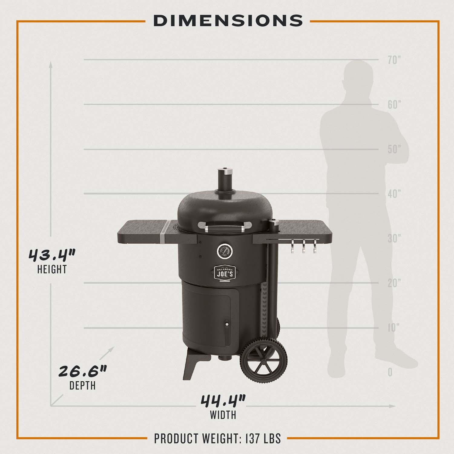 Oklahoma Joe's 25203120 Bronco Drum Smoker & Grill - Dimensional thumbnail