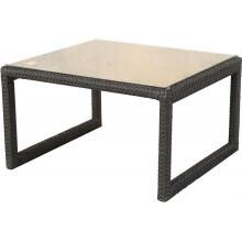 Darlee Vienna Resin Wicker Patio End Table With Glass Top image