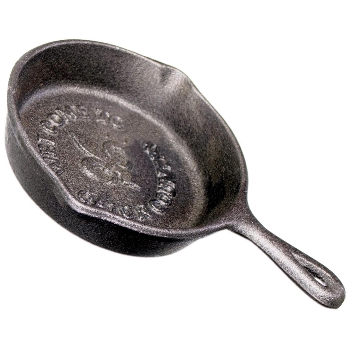 Cajun Cookware Fleur-De-Lis Cast Iron Skillet - Side View thumbnail