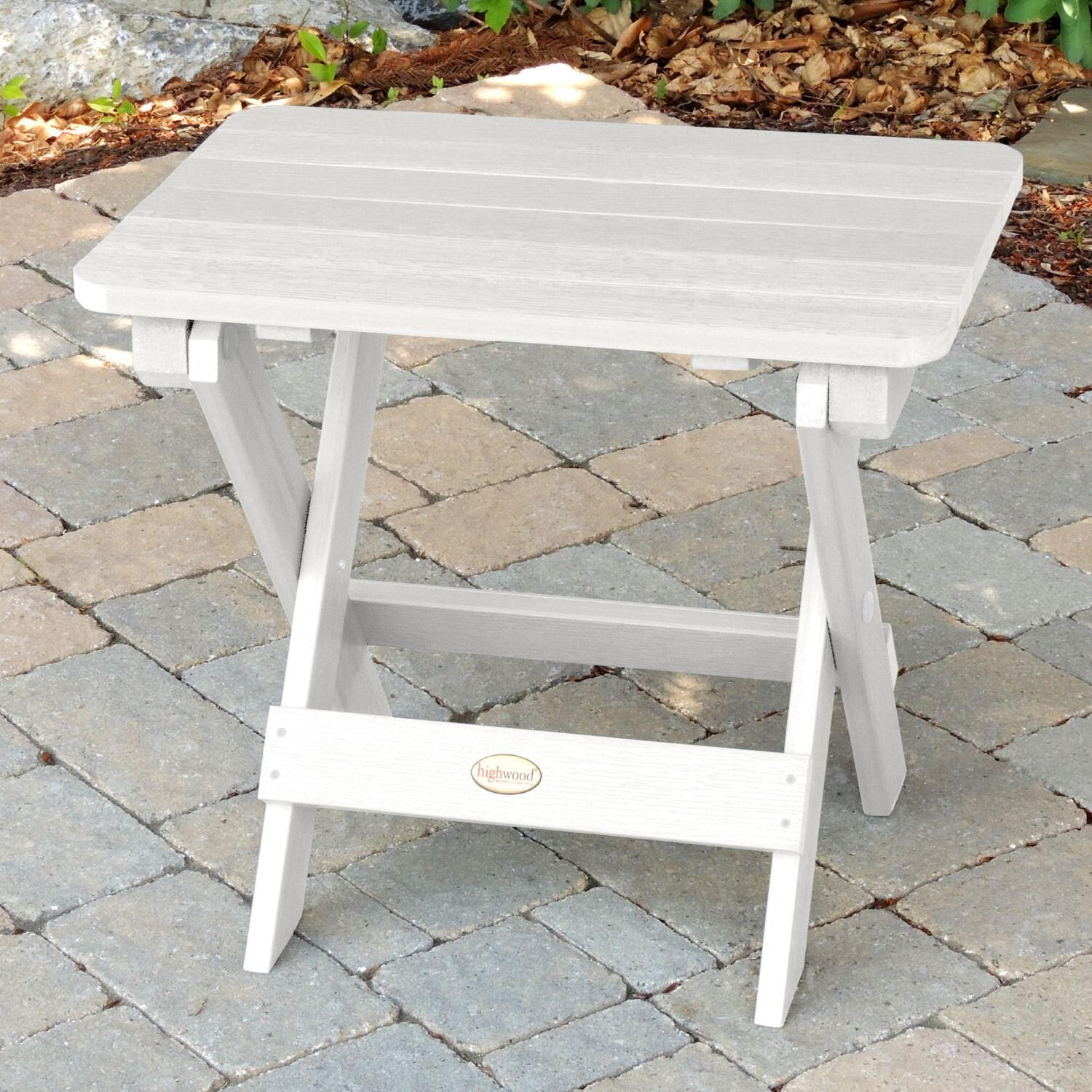Lakeview Folding Adirondack Side Table - White - Up Position thumbnail