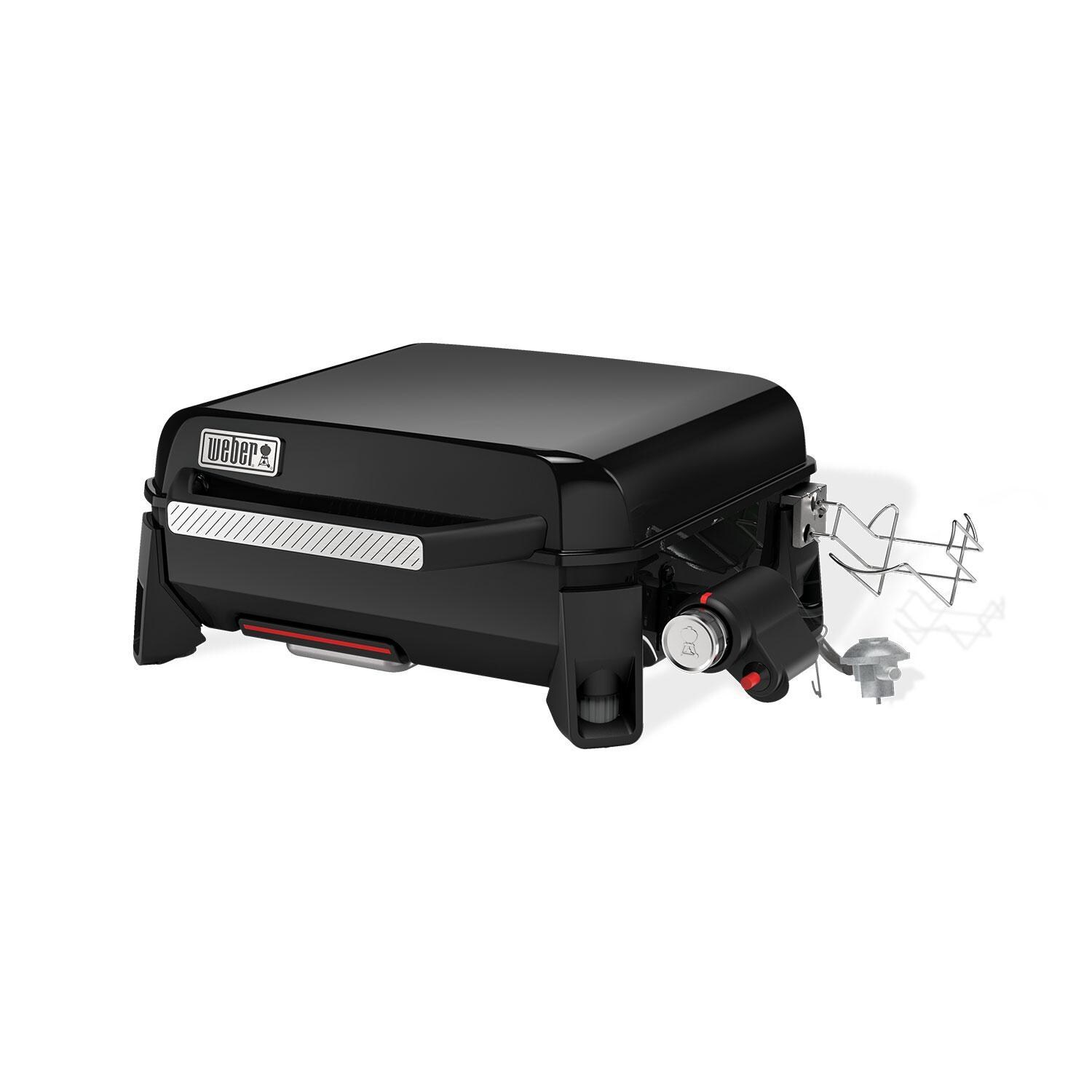 Weber Traveler 1500012 17-Inch Portable Griddle - Closed Slant Left - White Background thumbnail