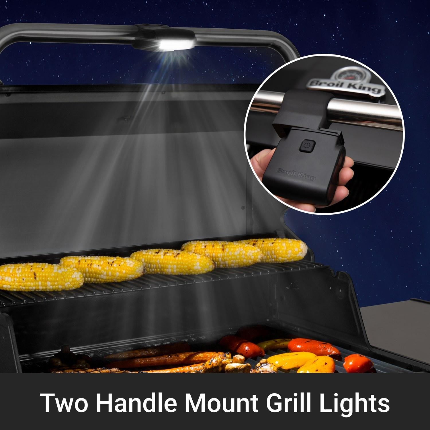 Broil King 957944 Regal S 690 PRO IR 6-Burner Propane Gas Grill With Rotisserie & Infrared Side Burner - Stainless Steel - Two Handle Mount Grill Lights - Detail thumbnail