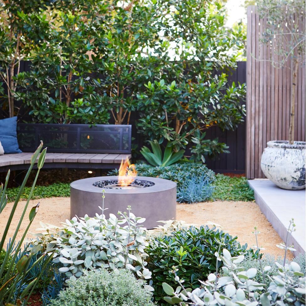 Ark 39 Inch Round Concrete Ethanol Fire Pit in Gray by EcoSmart Fire