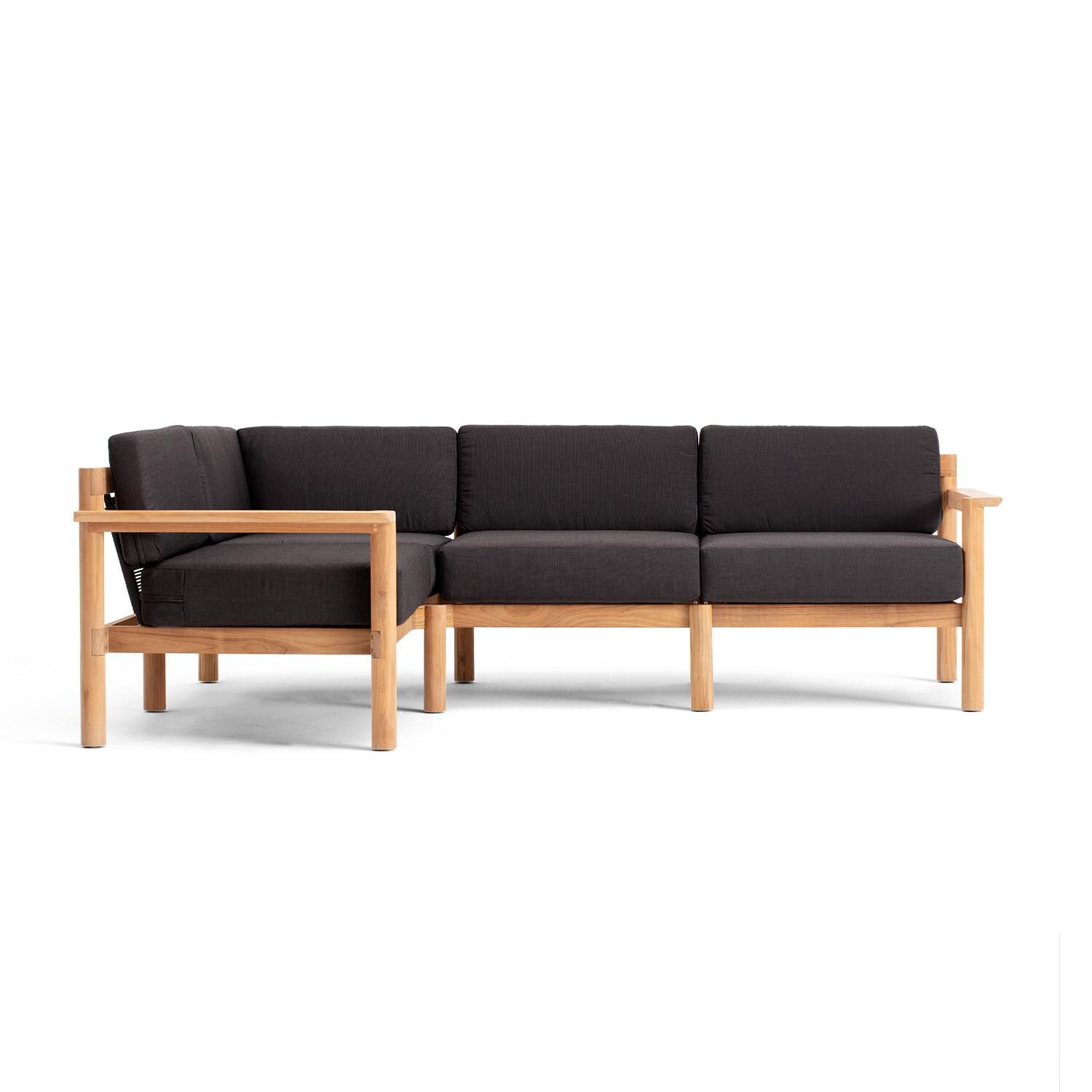 Neighbor HVN-SECT4-CO-2 4 Piece Sectional W/ Teak Arms - Front View thumbnail