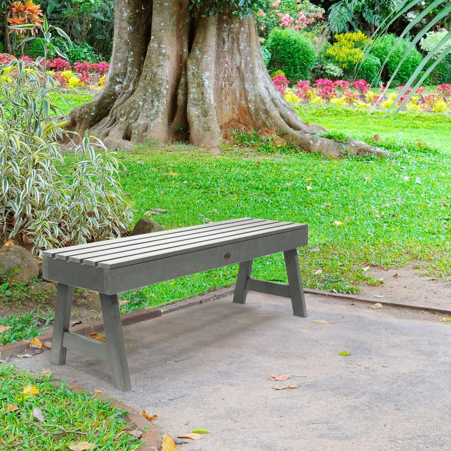 Elm Pointe 4 Ft Recycled Plastic Picnic Bench in Coastal Teak by Lakeview Outdoor Designs